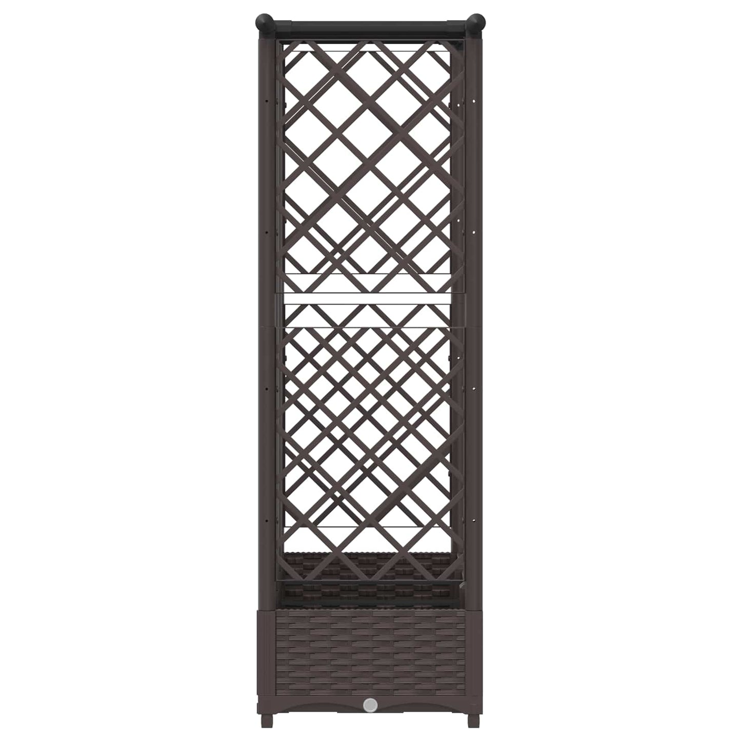 Verhoogd Bed met Trellis en Dak Bruin 164 x 40 x 123 cm PP