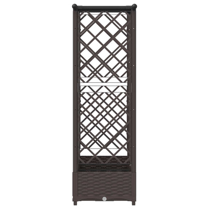 Verhoogd Bed met Trellis en Dak Bruin 164 x 40 x 123 cm PP