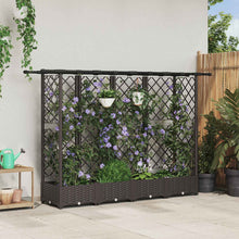 Verhoogd Bed met Trellis en Dak Bruin 202,5 x 40 x 123 cm PP