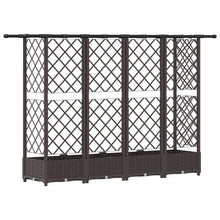 Verhoogd Bed met Trellis en Dak Bruin 202,5 x 40 x 123 cm PP