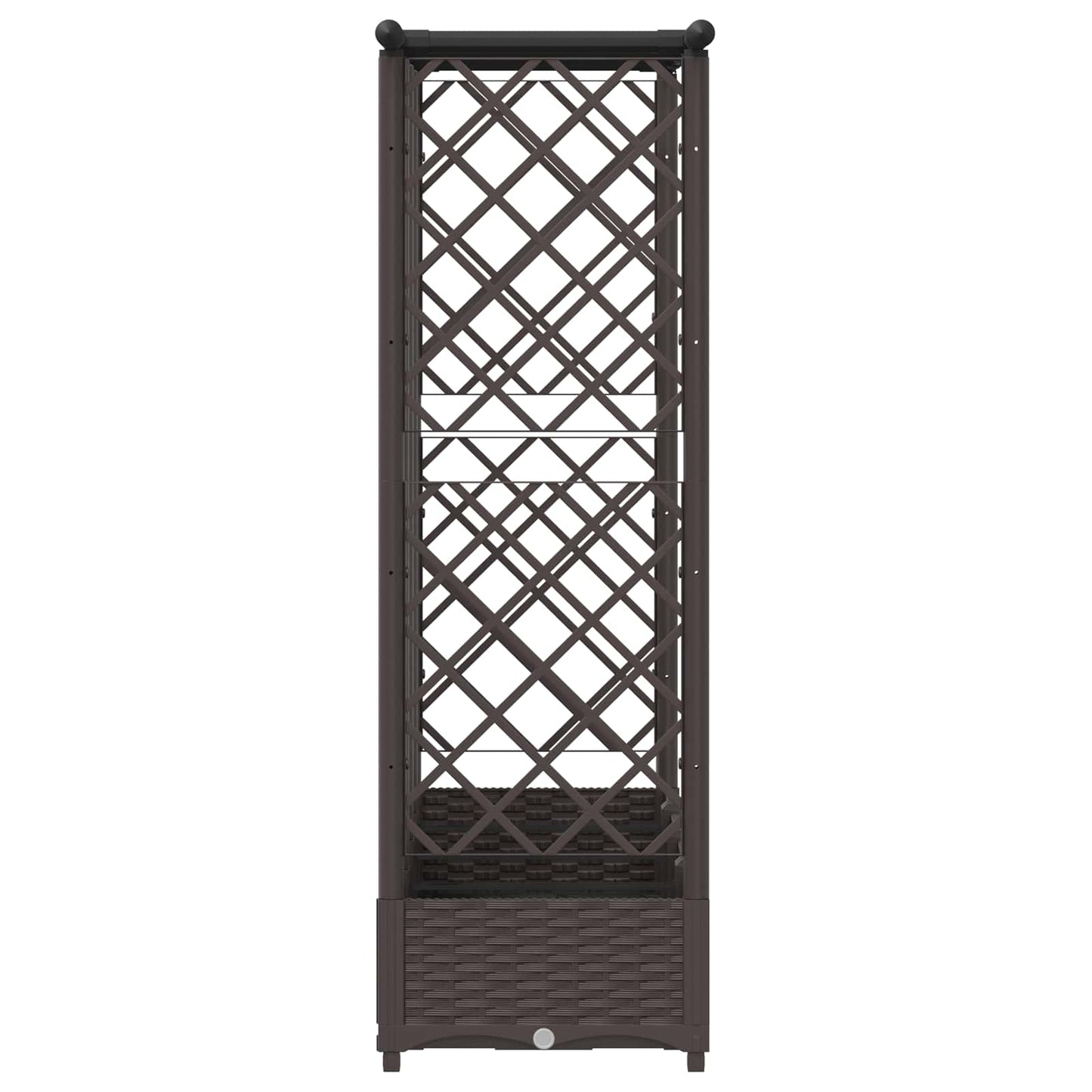 Verhoogd Bed met Trellis en Dak Bruin 202,5 x 40 x 123 cm PP