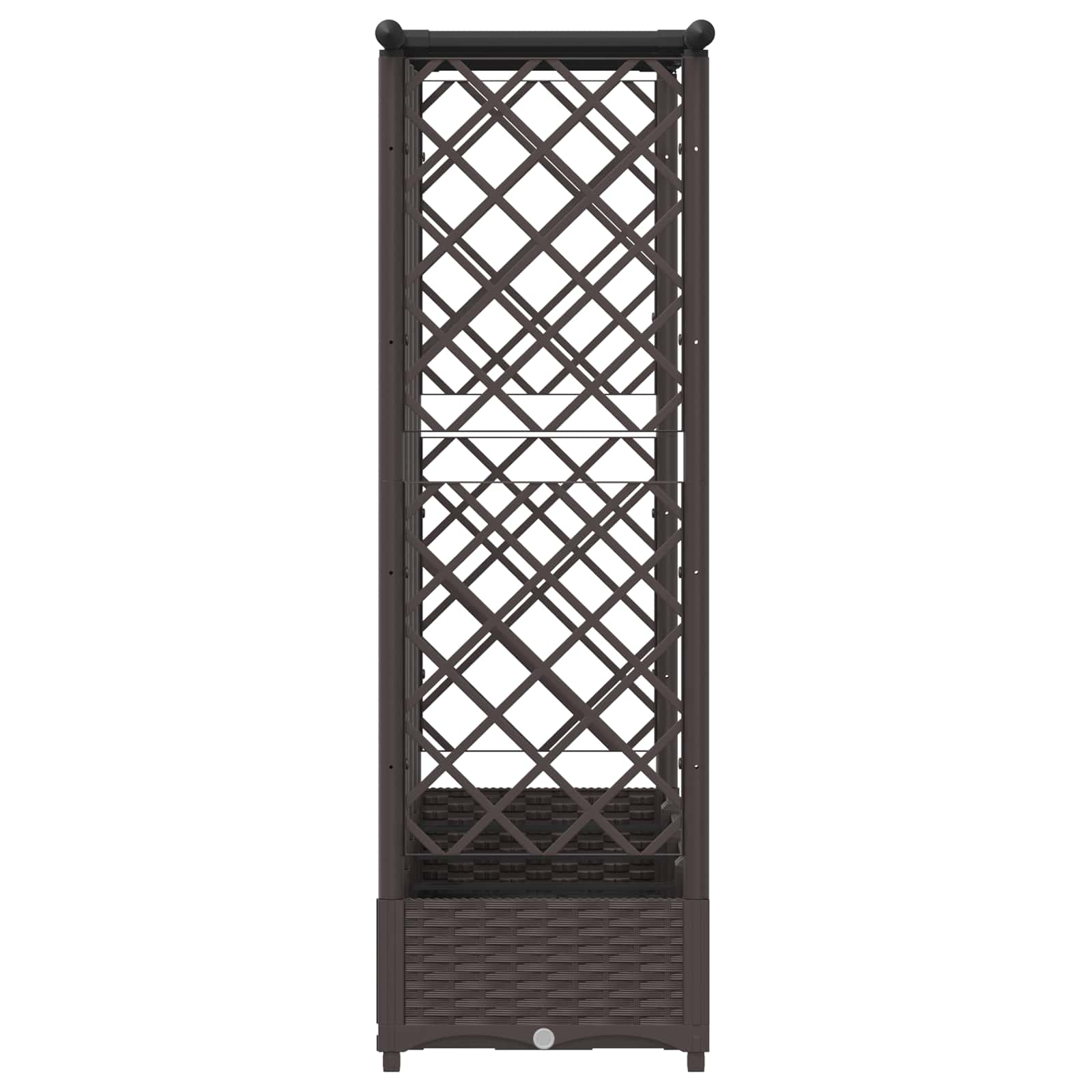 Verhoogd Bed met Trellis en Dak Bruin 202,5 x 40 x 123 cm PP