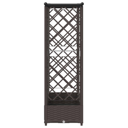 Verhoogd Bed met Trellis en Dak Bruin 202,5 x 40 x 123 cm PP