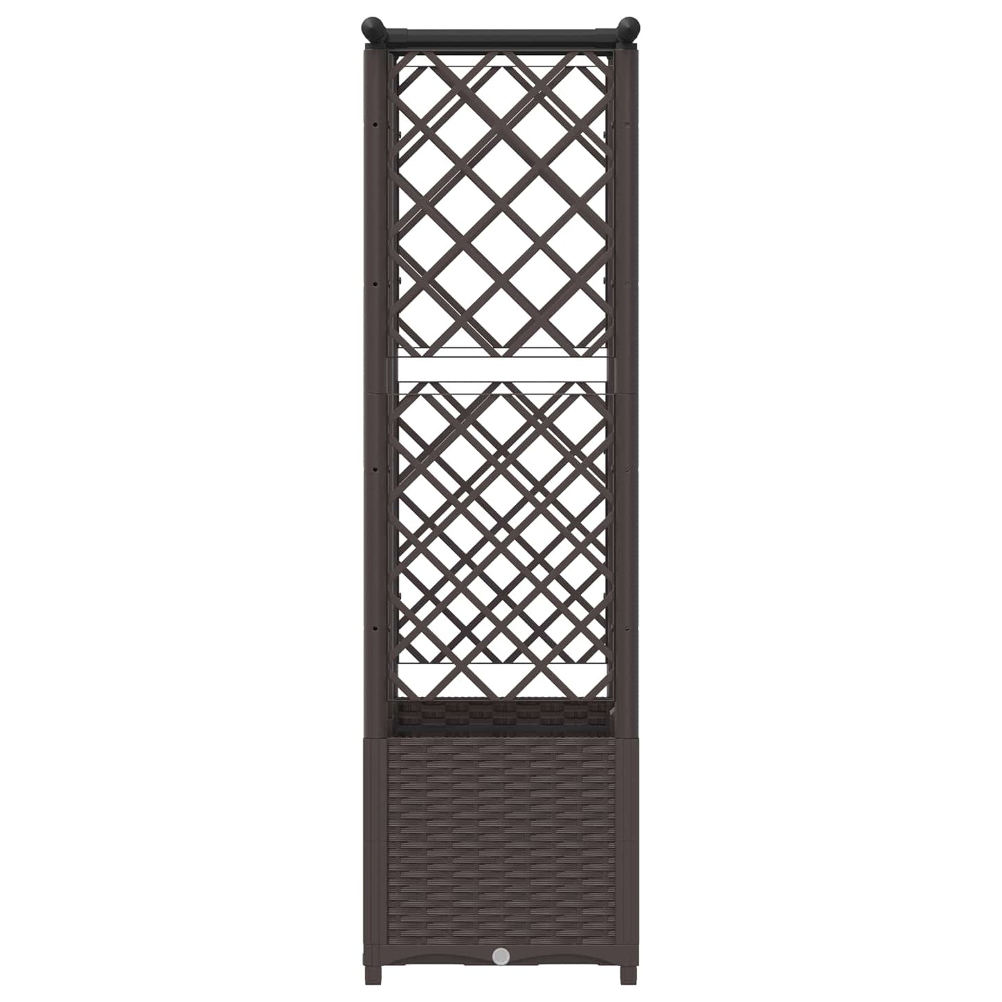 Verhoogd Bed met Trellis en Dak Bruin 124 x 40 x 138 cm PP