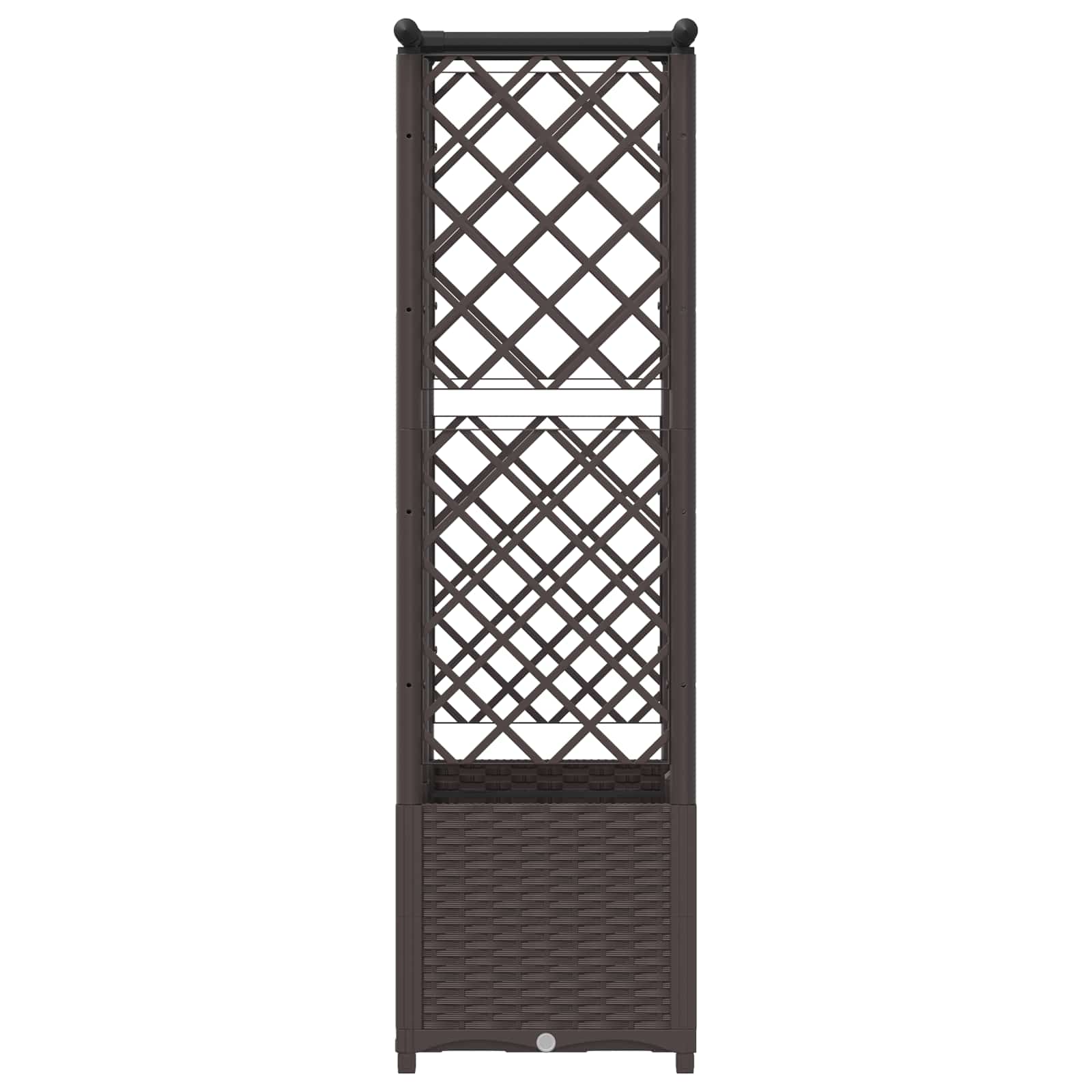 Verhoogd Bed met Trellis en Dak Bruin 124 x 40 x 138 cm PP