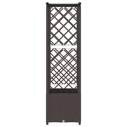Verhoogd Bed met Trellis en Dak Bruin 124 x 40 x 138 cm PP