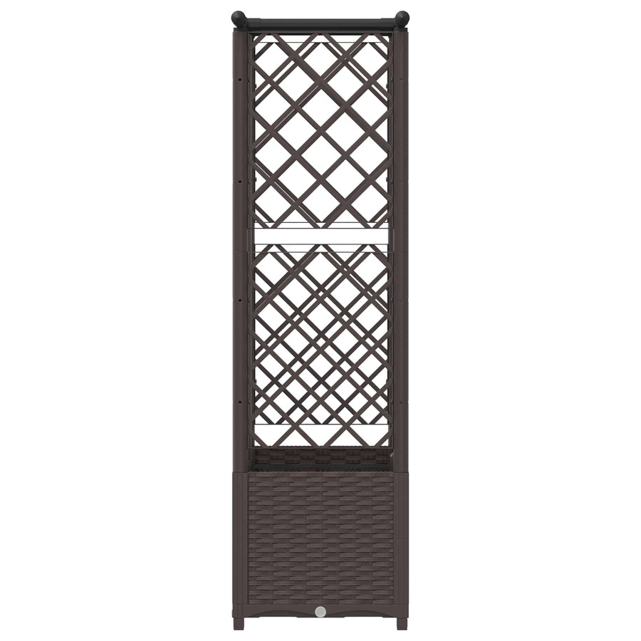 Verhoogd Bed met Trellis en Dak Bruin 124 x 40 x 138 cm PP