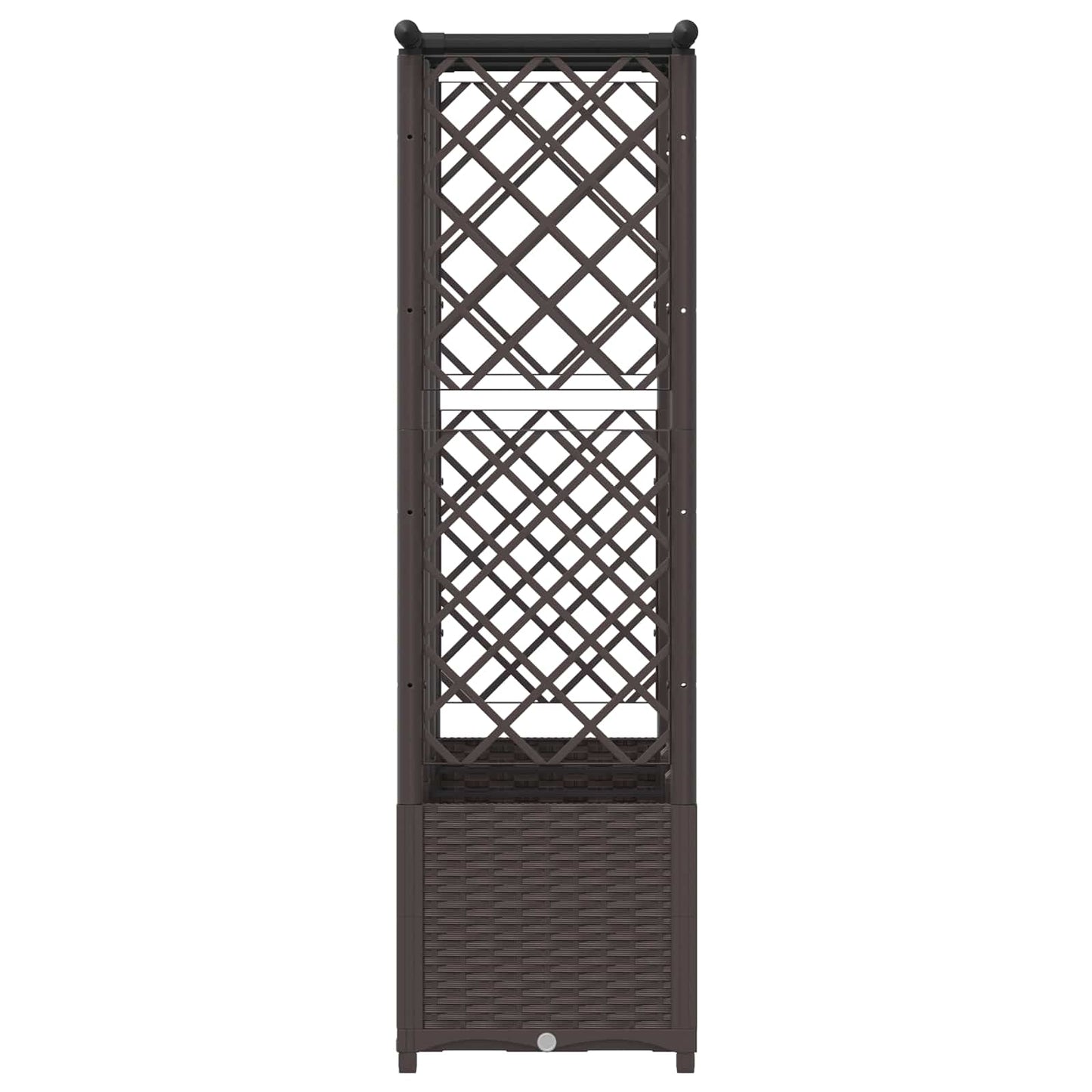 Verhoogd Bed met Trellis en Dak Bruin 163,5 x 40 x 138 cm PP