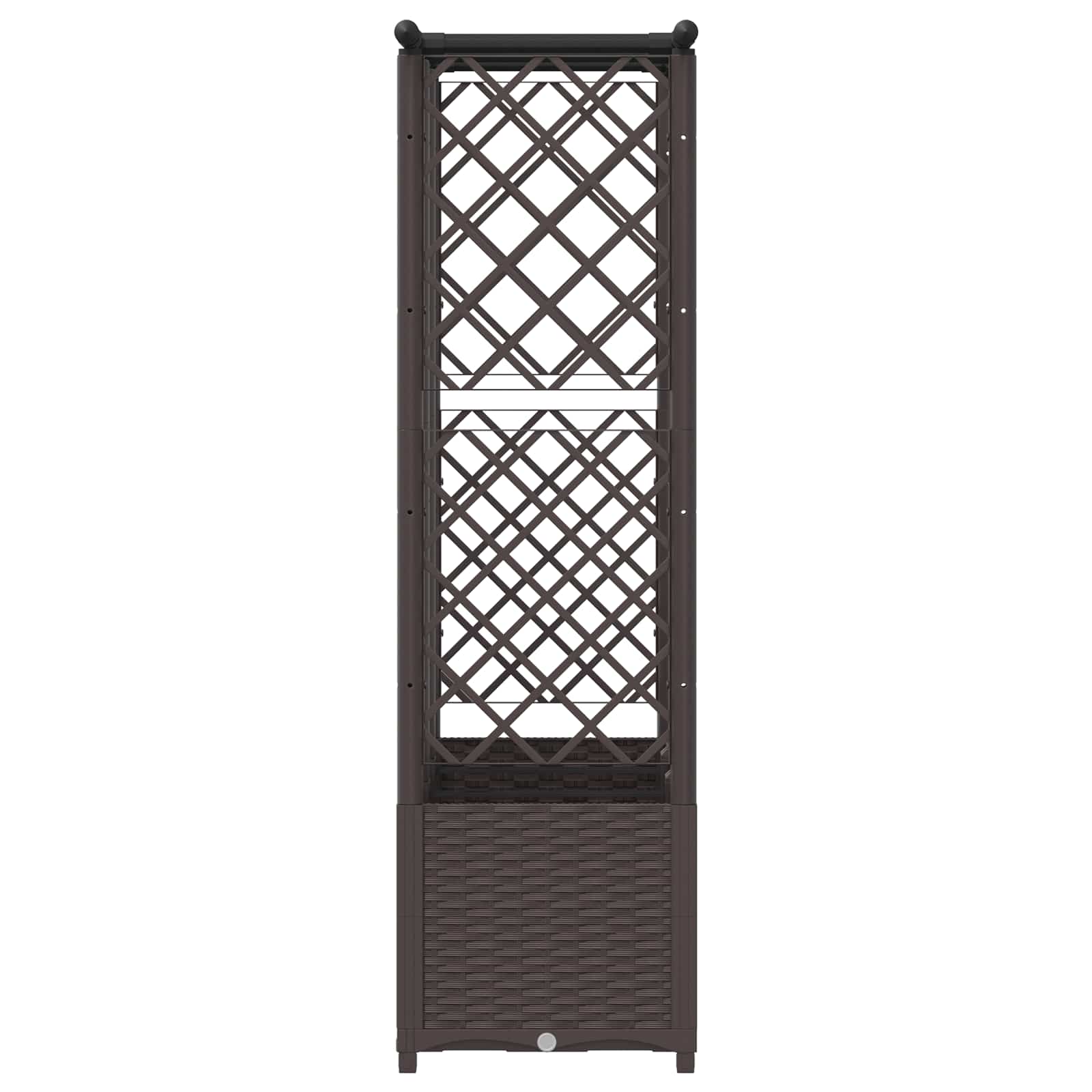 Verhoogd Bed met Trellis en Dak Bruin 163,5 x 40 x 138 cm PP