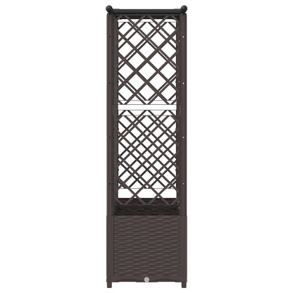 Verhoogd Bed met Trellis en Dak Bruin 163,5 x 40 x 138 cm PP