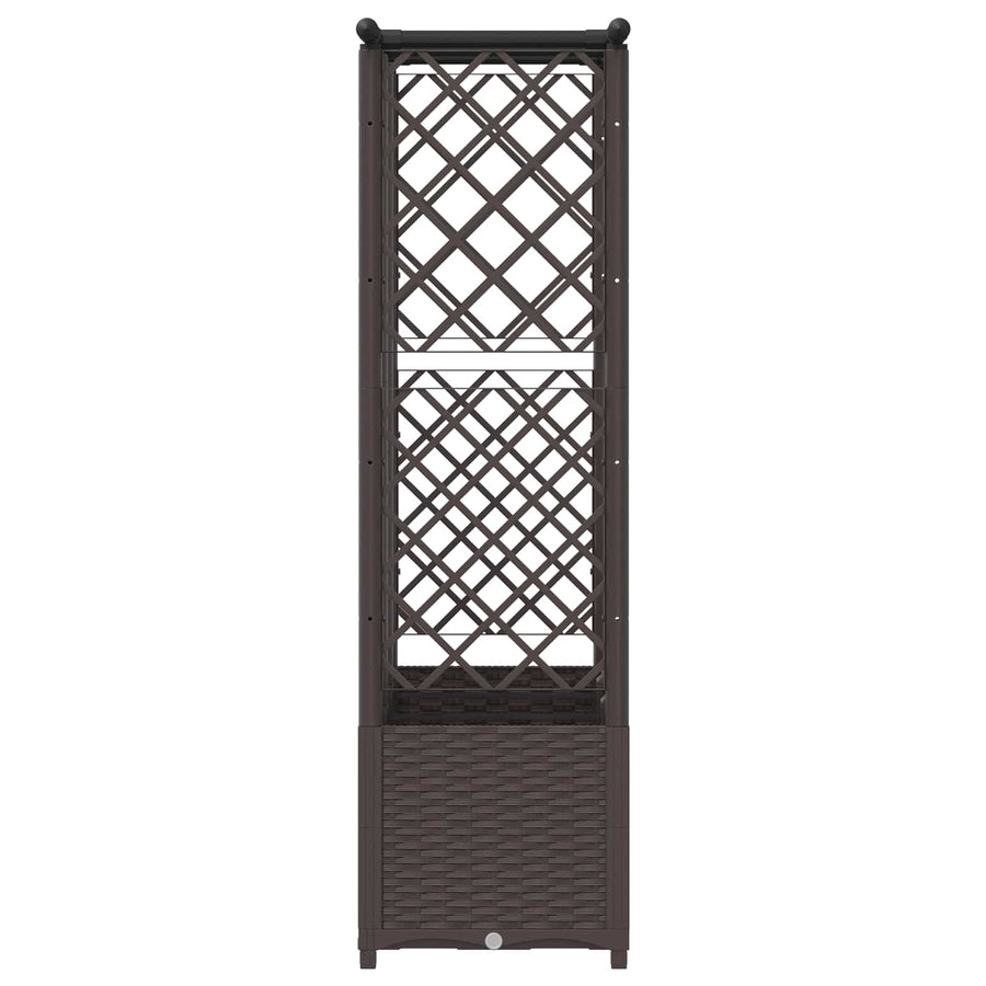Verhoogd Bed met Trellis en Dak Bruin 163,5 x 40 x 138 cm PP