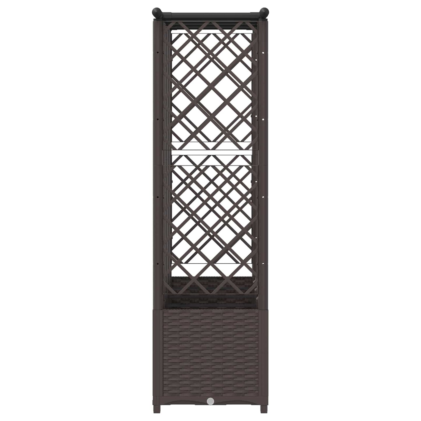 Verhoogd Bed met Trellis en Dak Bruin 202 x 40 x 138 cm PP