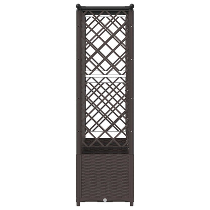 Verhoogd Bed met Trellis en Dak Bruin 202 x 40 x 138 cm PP