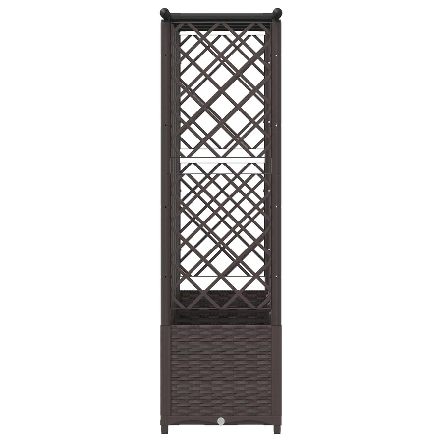 Verhoogd Bed met Trellis en Dak Bruin 202 x 40 x 138 cm PP