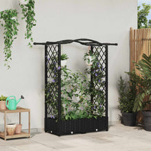 Verhoogd Bed met Trellis en Dak Zwart 124 x 40 x 125 cm PP