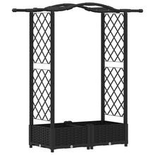 Verhoogd Bed met Trellis en Dak Zwart 124 x 40 x 125 cm PP