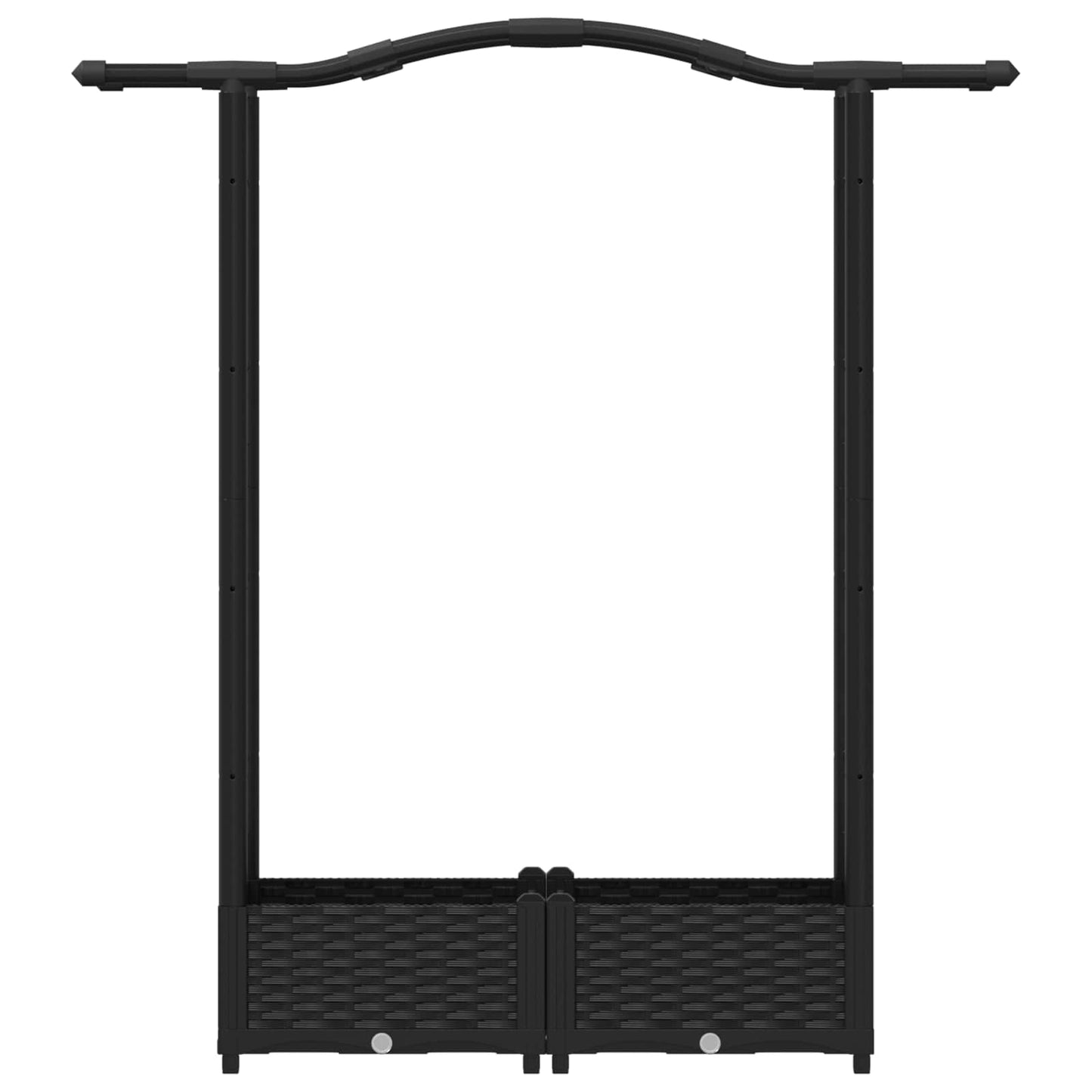 Verhoogd Bed met Trellis en Dak Zwart 124 x 40 x 125 cm PP