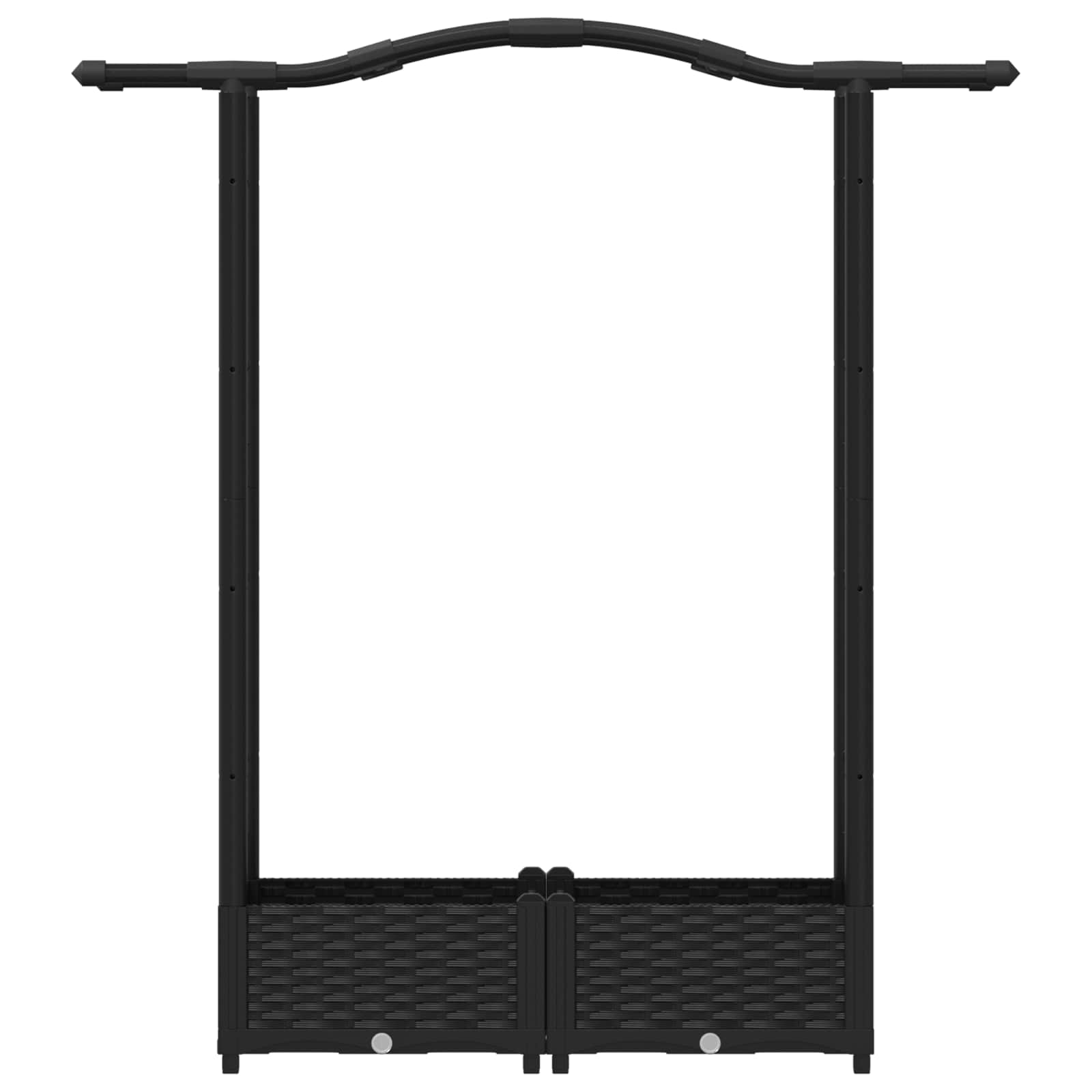 Verhoogd Bed met Trellis en Dak Zwart 124 x 40 x 125 cm PP