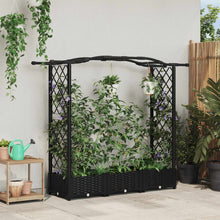 Verhoogd Bed met Trellis en Dak Zwart 169 x 40 x 125 cm PP