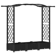 Verhoogd Bed met Trellis en Dak Zwart 169 x 40 x 125 cm PP