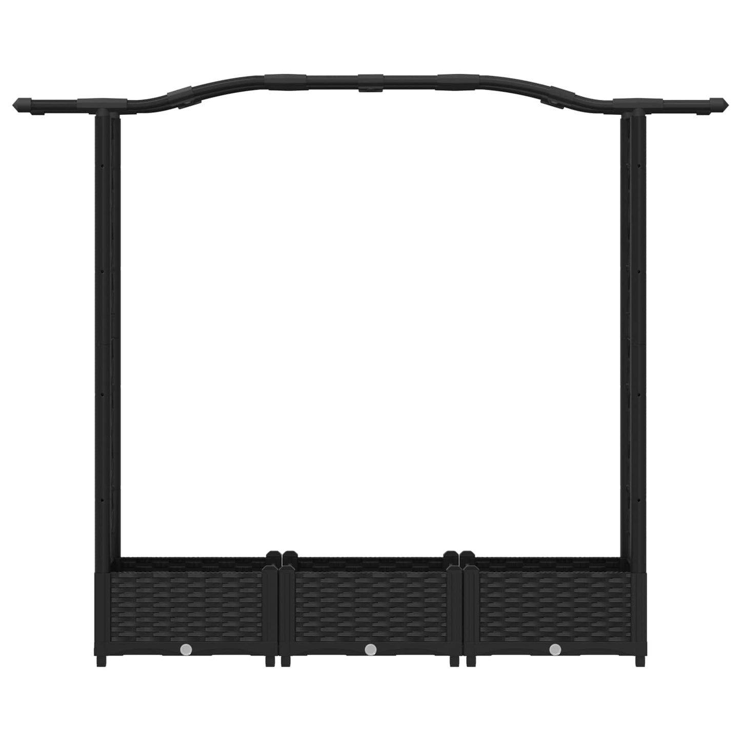 Verhoogd Bed met Trellis en Dak Zwart 169 x 40 x 125 cm PP