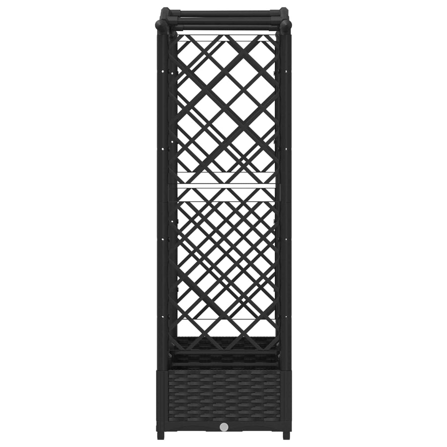 Verhoogd Bed met Trellis en Dak Zwart 169 x 40 x 125 cm PP