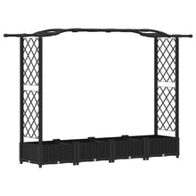 Verhoogd Bed met Trellis en Dak Zwart 207 x 40 x 126 cm PP