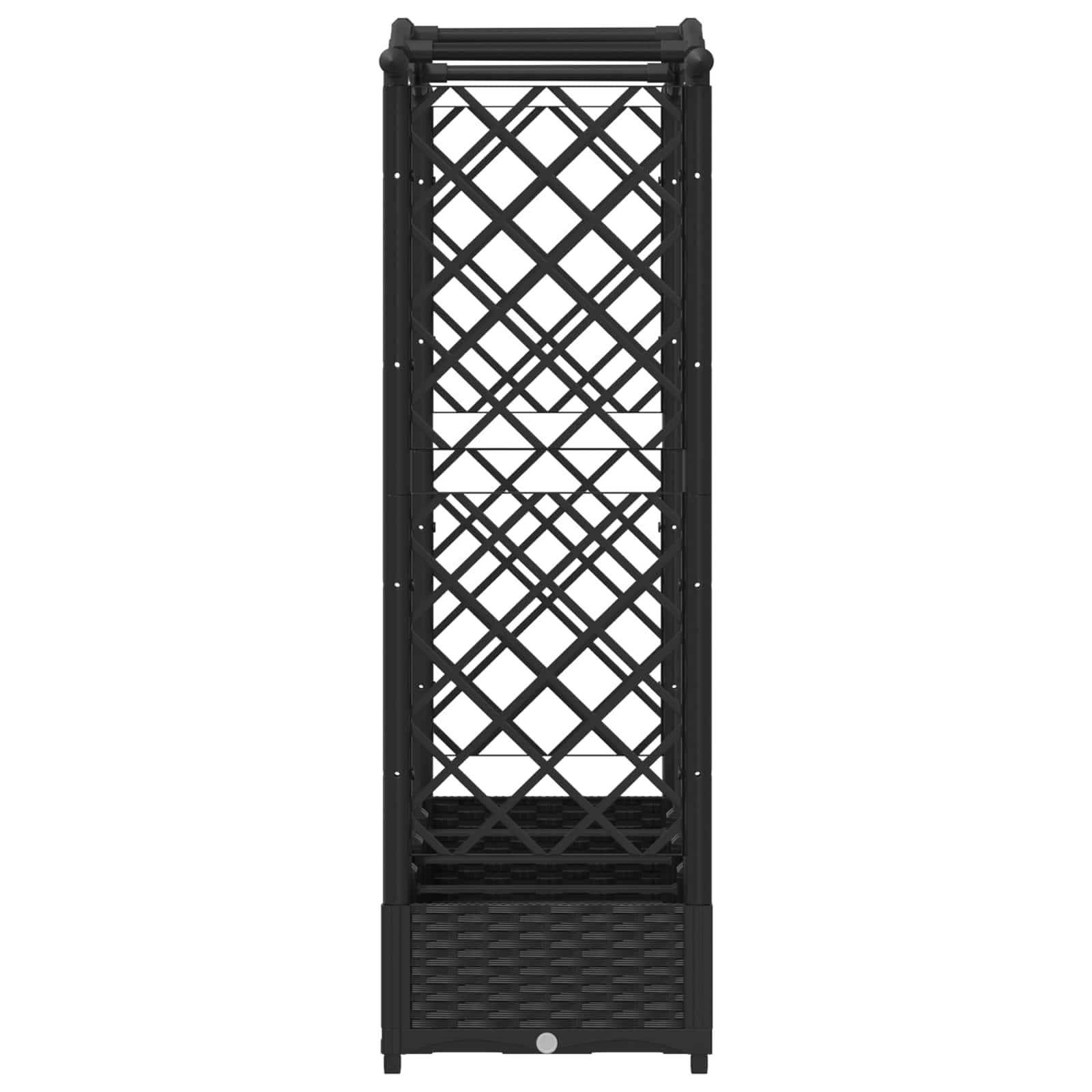 Verhoogd Bed met Trellis en Dak Zwart 207 x 40 x 126 cm PP