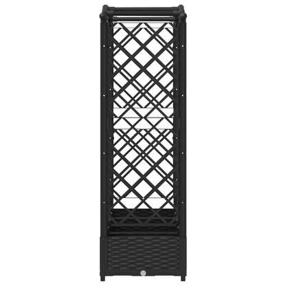 Verhoogd Bed met Trellis en Dak Zwart 207 x 40 x 126 cm PP