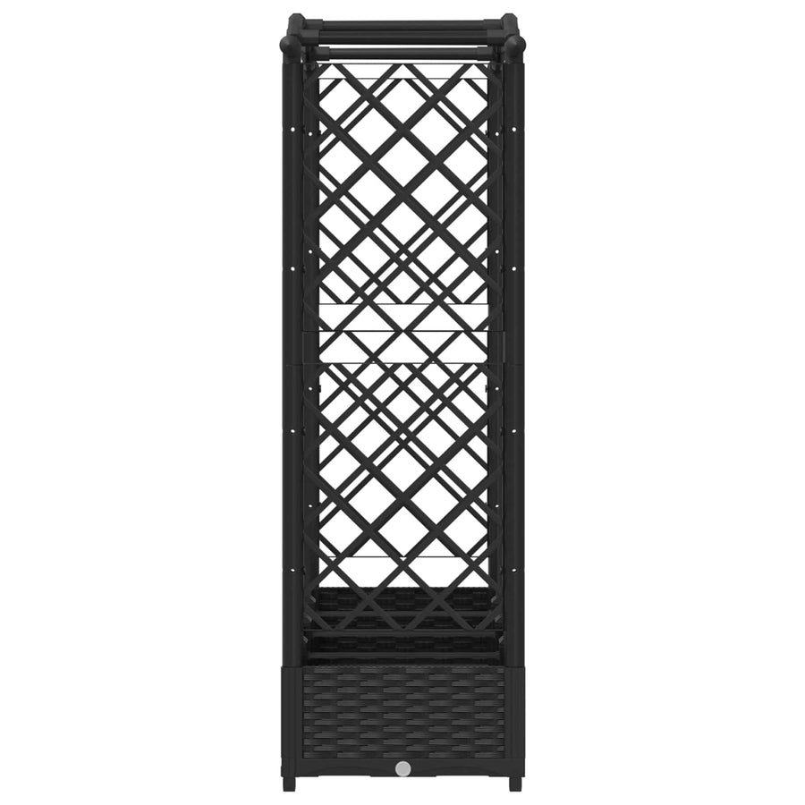 Verhoogd Bed met Trellis en Dak Zwart 207 x 40 x 126 cm PP
