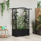 Verhoogd tuinbed met dak 125x40x138 cm zwart PP