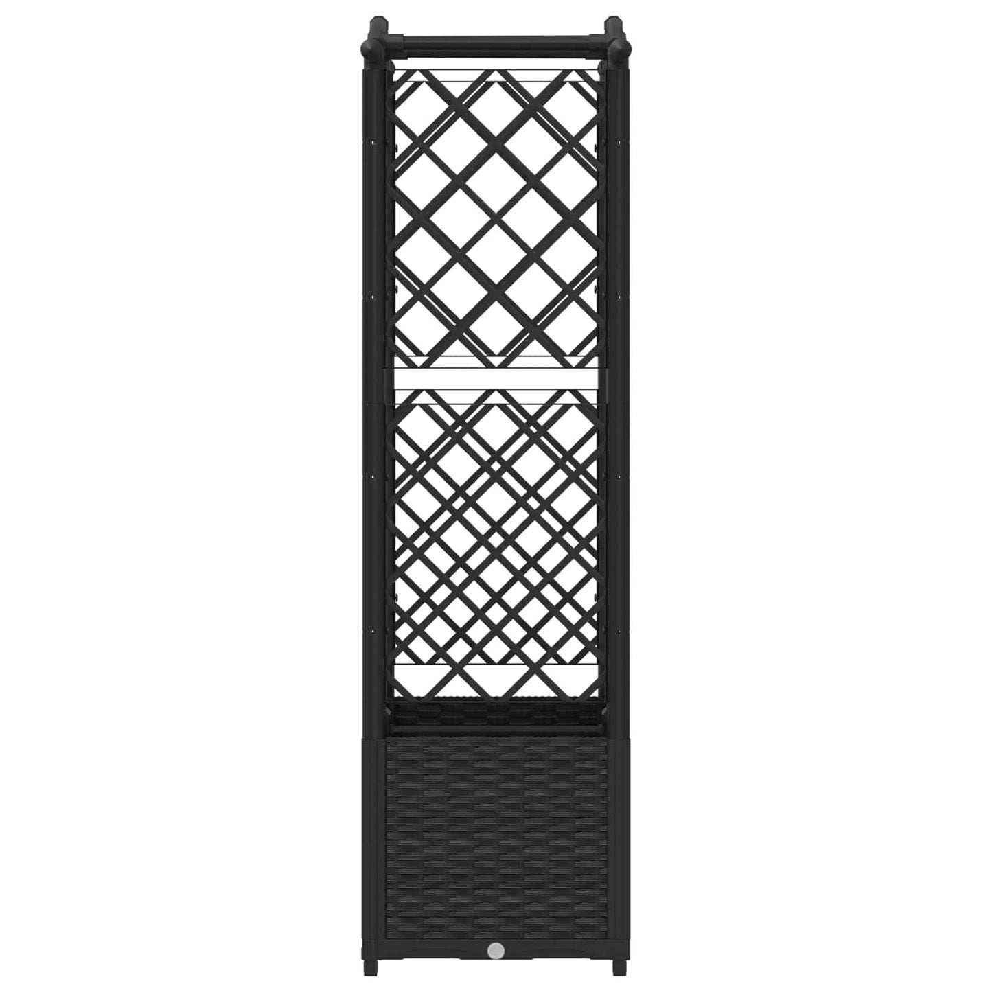 Verhoogd Bed met Trellis en Dak Zwart 125 x 40 x 138 cm PP