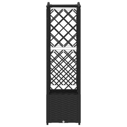 Verhoogd Bed met Trellis en Dak Zwart 125 x 40 x 138 cm PP