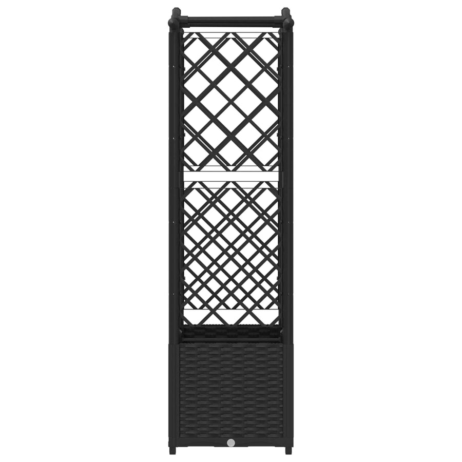 Verhoogd Bed met Trellis en Dak Zwart 125 x 40 x 138 cm PP