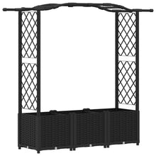 Verhoogd Bed met Trellis en Dak Zwart 164 x 40 x 142 cm PP
