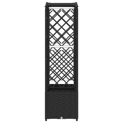 Verhoogd Bed met Trellis en Dak Zwart 164 x 40 x 142 cm PP