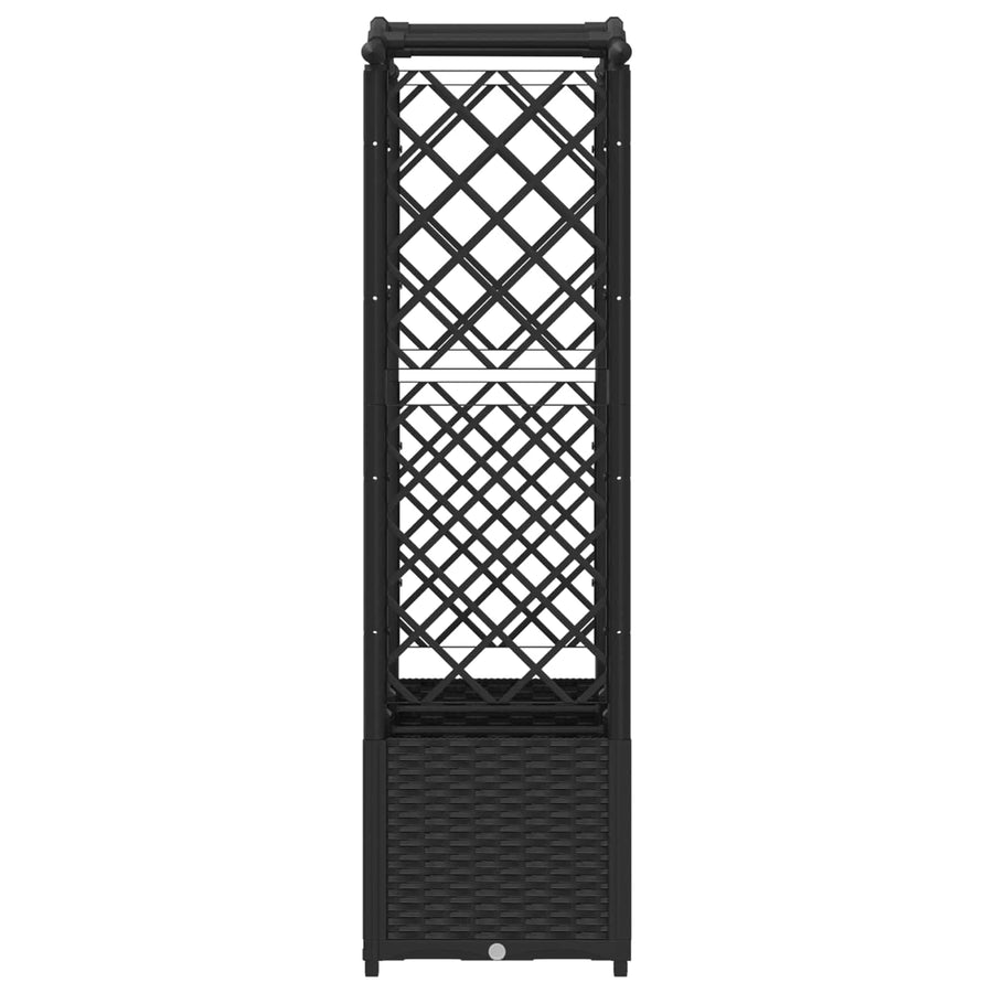 Verhoogd Bed met Trellis en Dak Zwart 164 x 40 x 142 cm PP