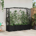 Verhoogd tuinbed met dak 204x40x141 cm zwart PP