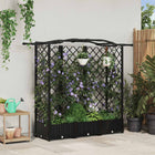 Raised Garden Bed with Trellis and Roof Black 163 x 40 x 126 cm PP
