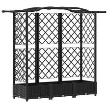 Verhoogd Bed met Trellis en Dak Zwart 163 x 40 x 126 cm PP