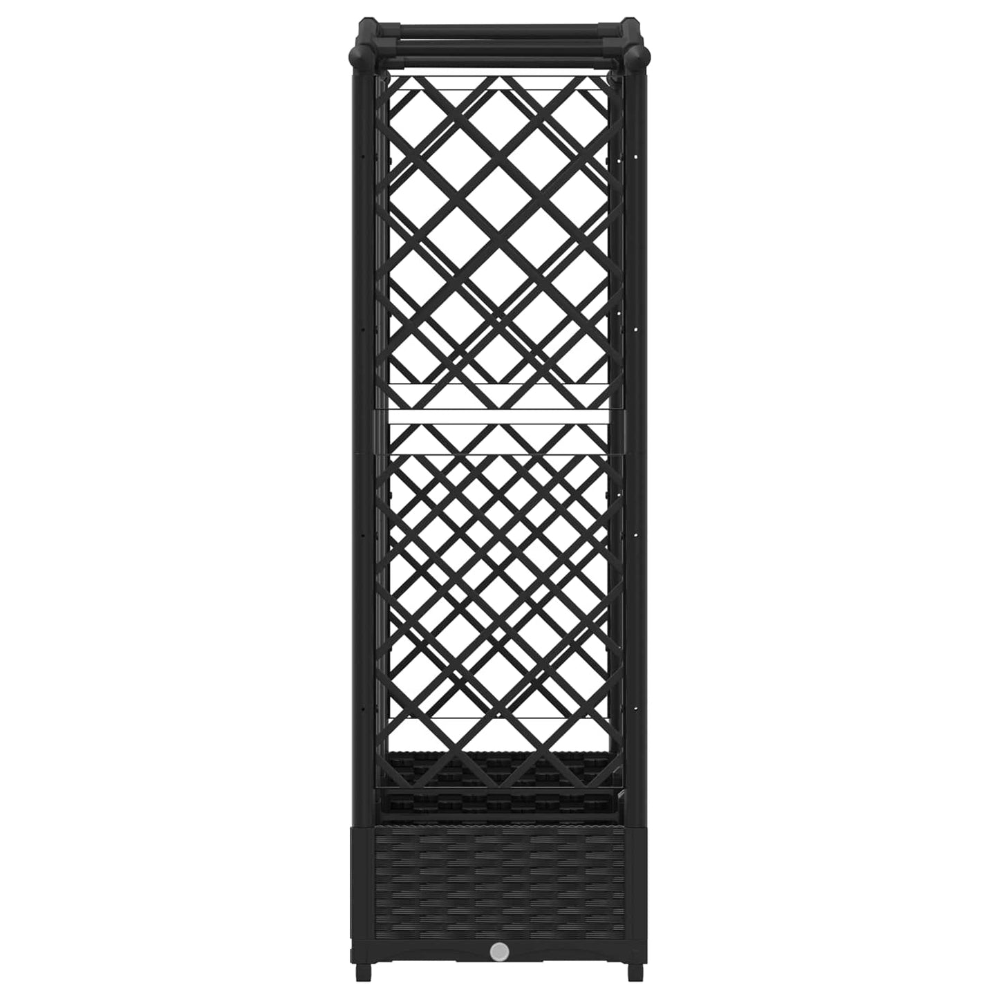Verhoogd Bed met Trellis en Dak Zwart 163 x 40 x 126 cm PP