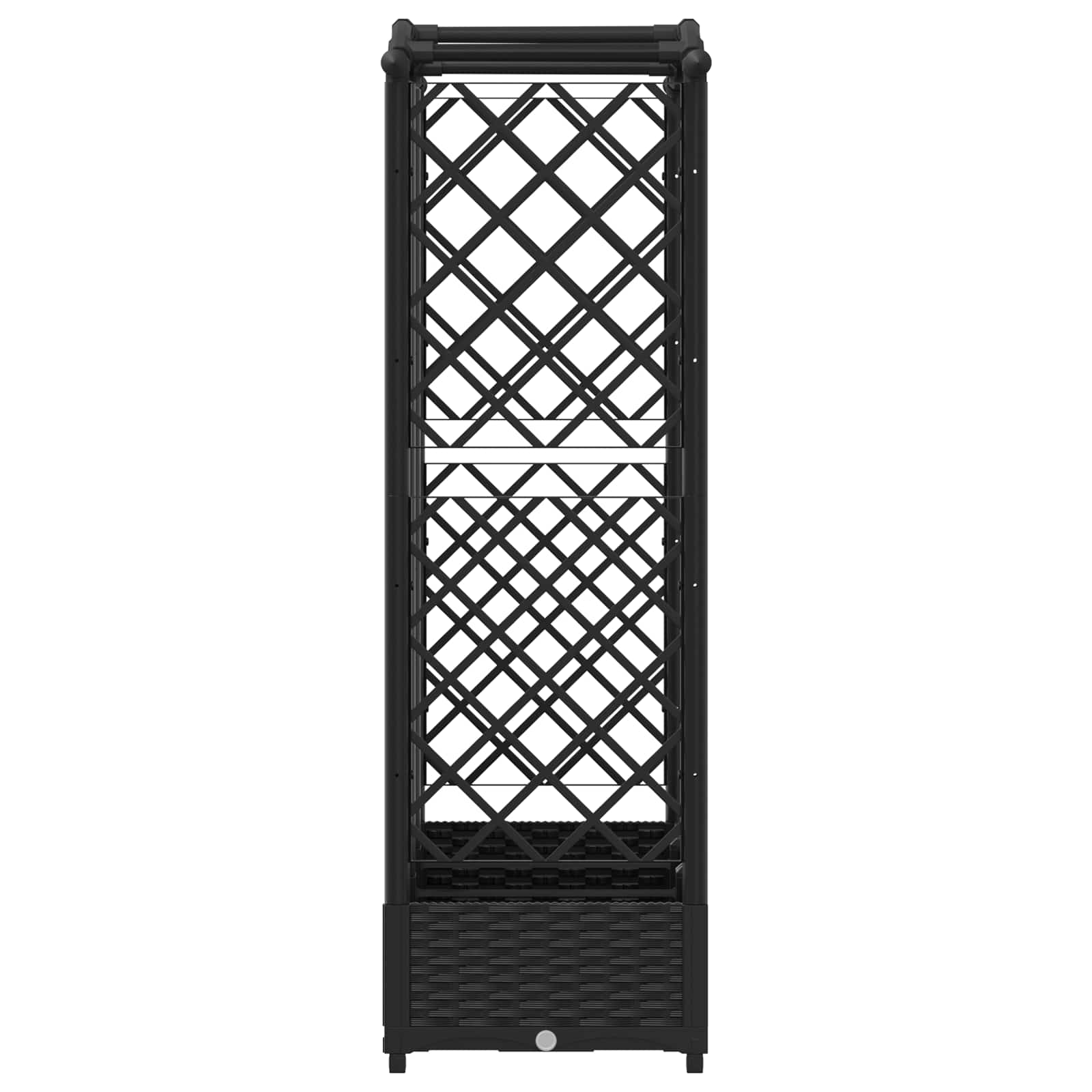 Verhoogd Bed met Trellis en Dak Zwart 163 x 40 x 126 cm PP