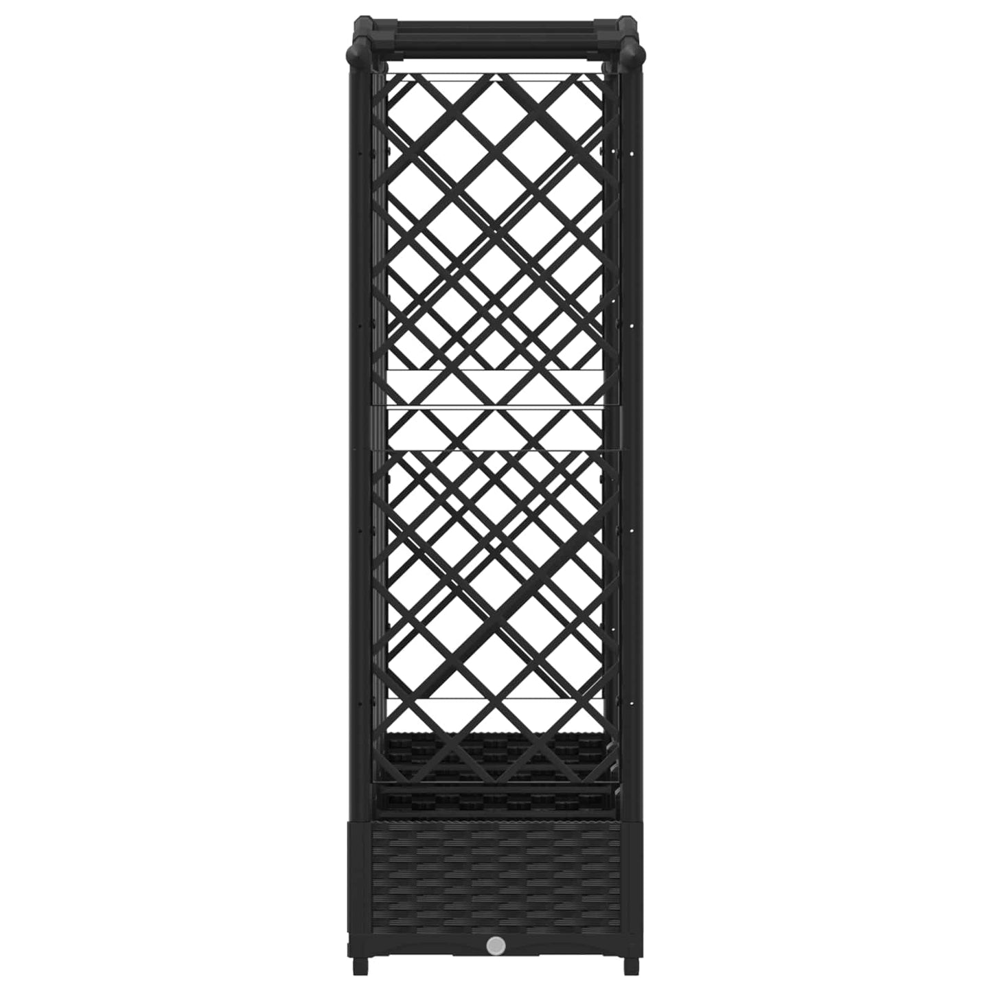 Verhoogd Bed met Trellis en Dak Zwart 203,5 x 40 x 125 cm PP