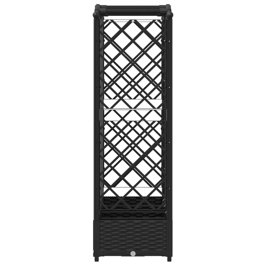 Verhoogd Bed met Trellis en Dak Zwart 203,5 x 40 x 125 cm PP
