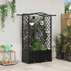 Raised Garden Bed with Trellis and Roof Black 122 x 40 x 141 cm PP