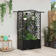 Verhoogd tuinbed met dak 122x40x141 cm zwart