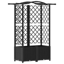 Verhoogd Bed met Trellis en Dak Zwart 122 x 40 x 141 cm PP