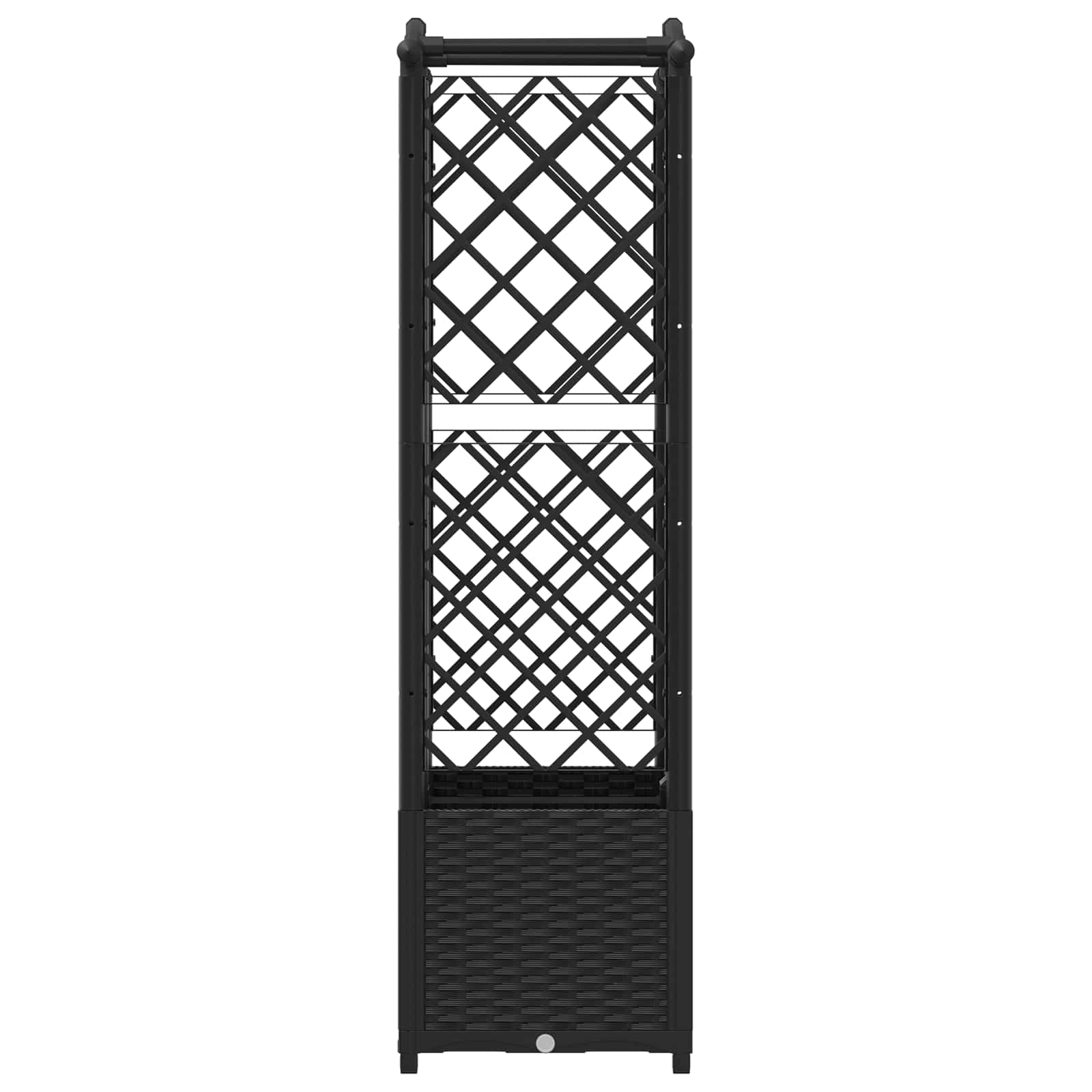 Verhoogd Bed met Trellis en Dak Zwart 122 x 40 x 141 cm PP