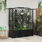 Raised Bed with Trellis and Roof Black 163 x 40 x 141 cm PP