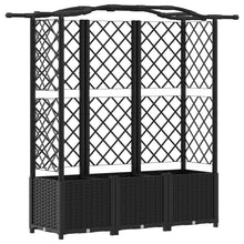 Verhoogd Bed met Trellis en Dak Zwart 163 x 40 x 141 cm PP